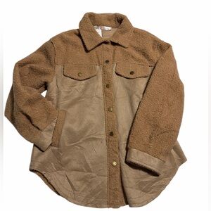 Brown and Tan Button-Up Jacket